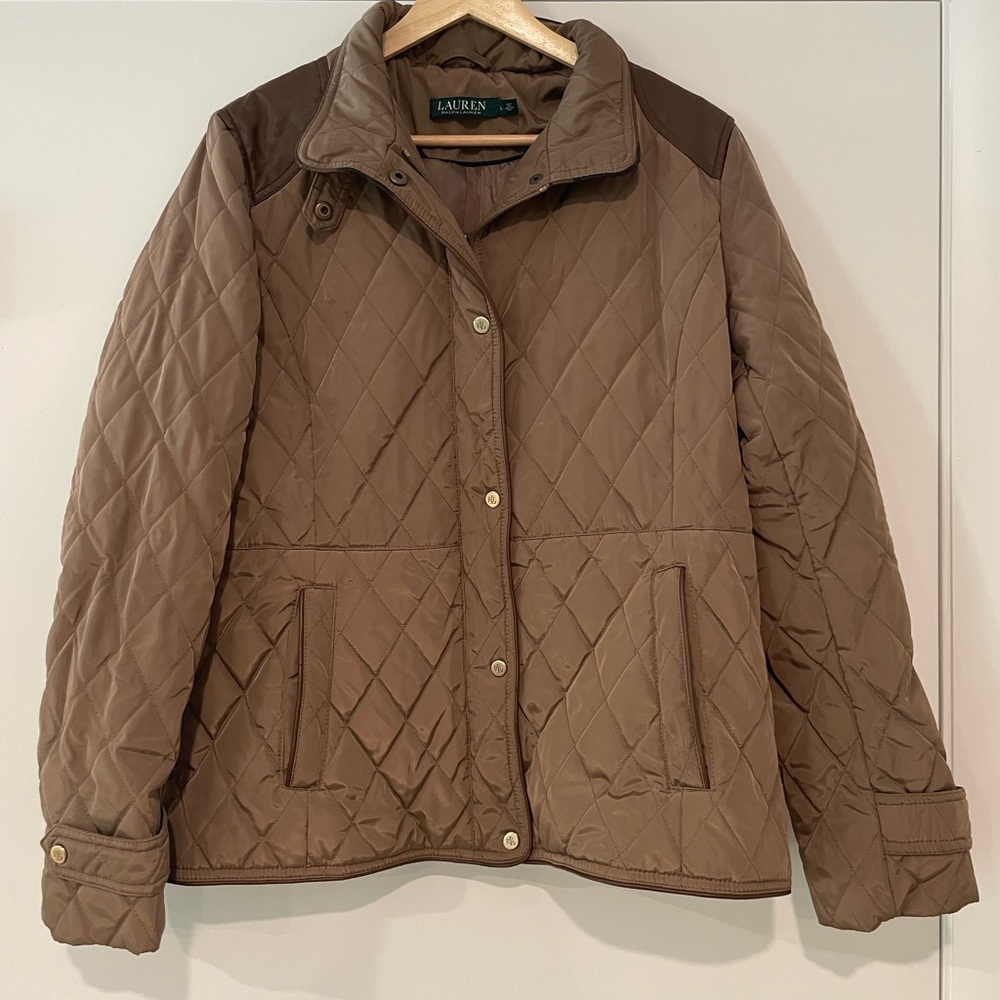 Ralph Lauren Quilted Brown Puffer Jacket - Picture 2 of 14